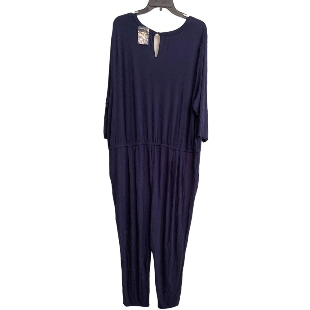 Colleen Lopez Easy V-Neck Jumpsuit Navy Size 3X NWOT - Picture 3 of 6